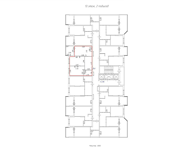 2-к Квартира  площадью 57,40 м² фото 90963
