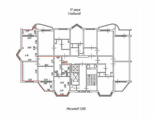 3-к Квартира  площадью 74,60 м² фото 91807